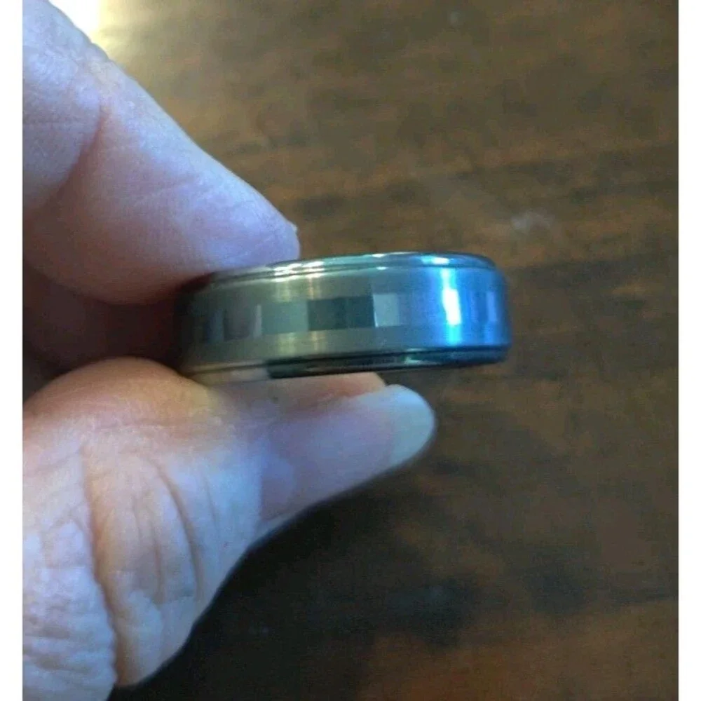 Metal RING Mens Band Size 12 Heavy Clean, Elegant Look of Tungsten Carbide 18g